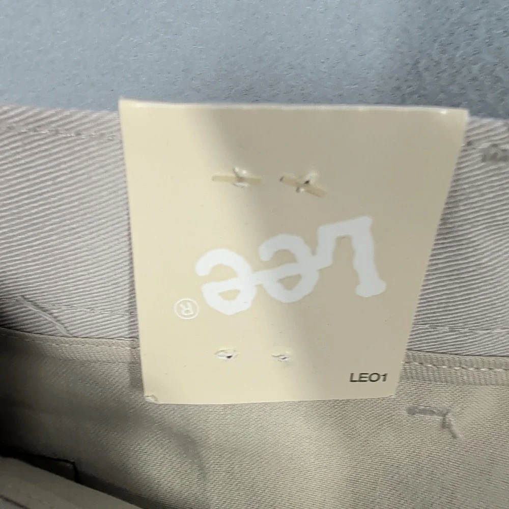 Lee Pants Mens Khaki Double Pleat‎ Relaxed Fit Tapered Chino VIS U371-019